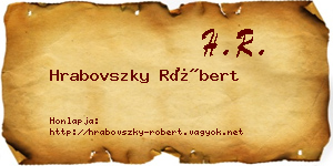 Hrabovszky Róbert névjegykártya